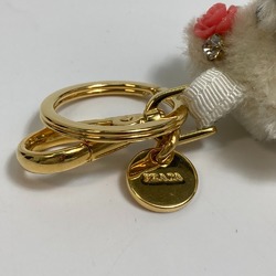 PRADA Bear Bag Bag Charm Key Holder Ivory GoldHardware