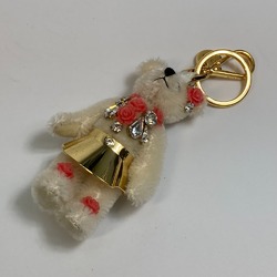 PRADA Bear Bag Bag Charm Key Holder Ivory GoldHardware