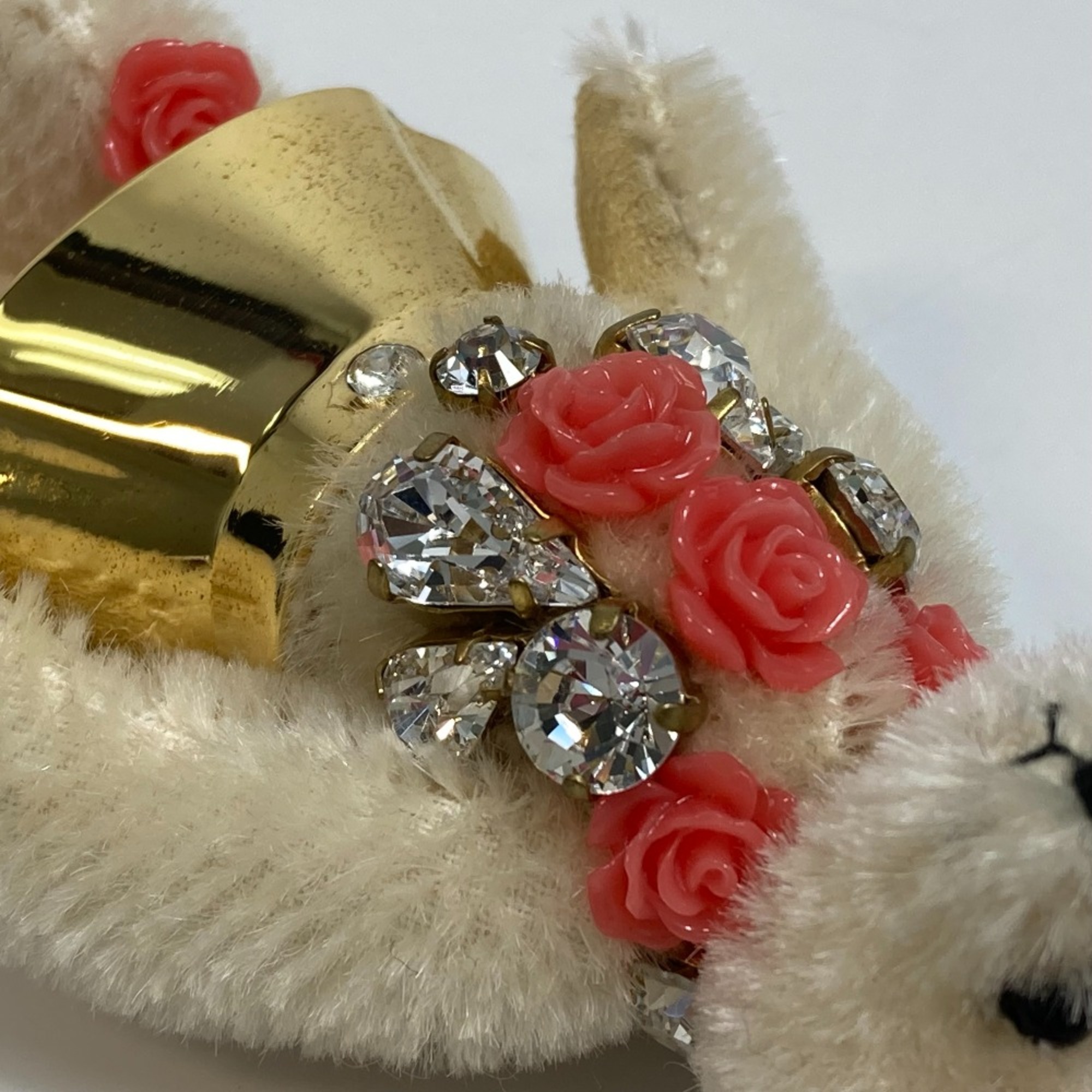 PRADA Bear Bag Bag Charm Key Holder Ivory GoldHardware