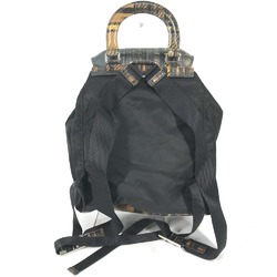 PRADA 1BZ038 triangle logo triangle logo plate backpack bag drawstring bag Backpack Black BeigeBased