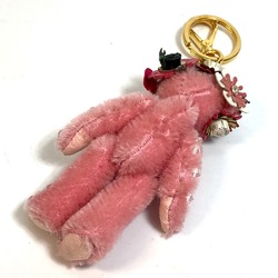 PRADA Beatrick Bag key ring Bag Charm Key Holder pink GoldHardware