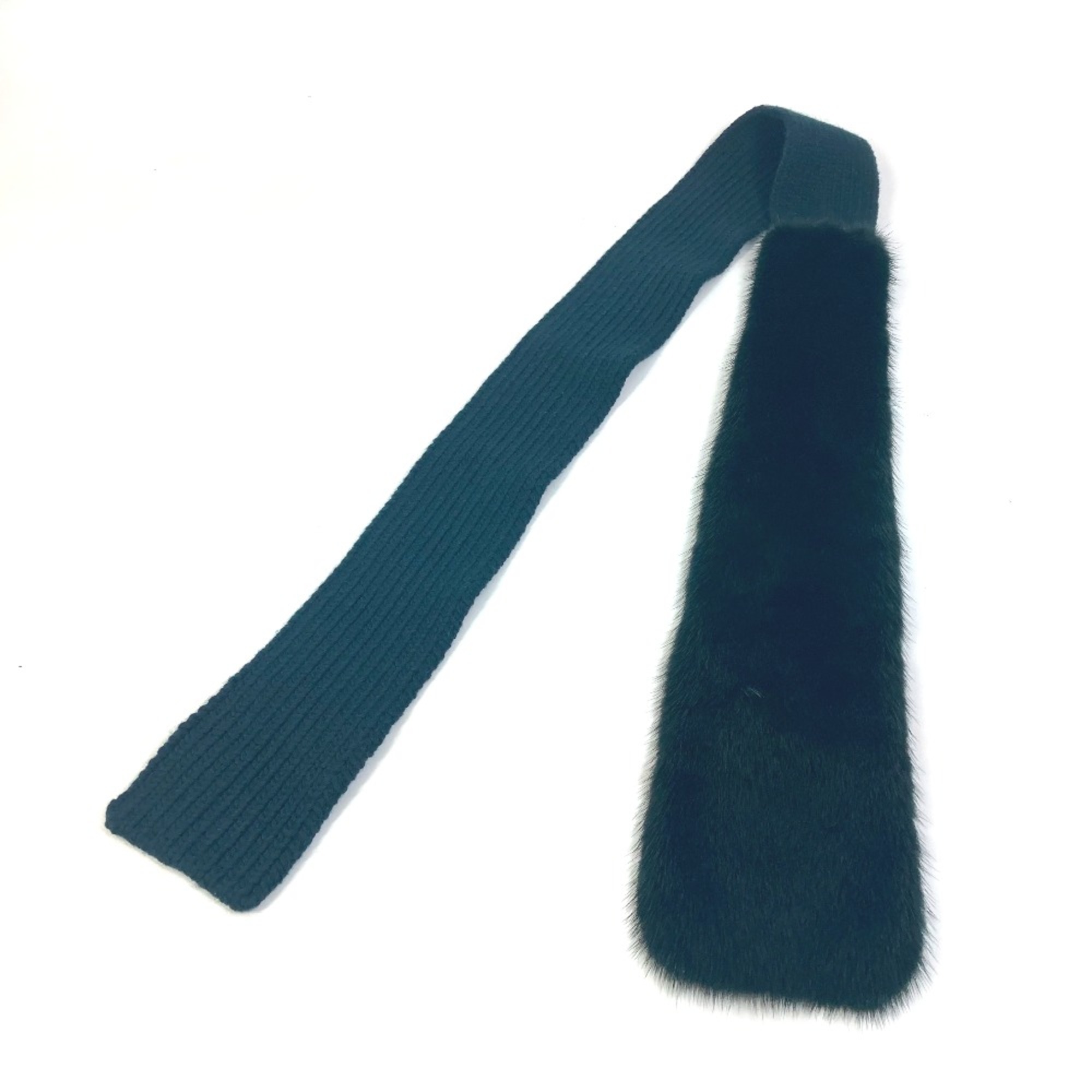 PRADA 167333 fur Scarf Green