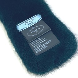 PRADA 167333 fur Scarf Green