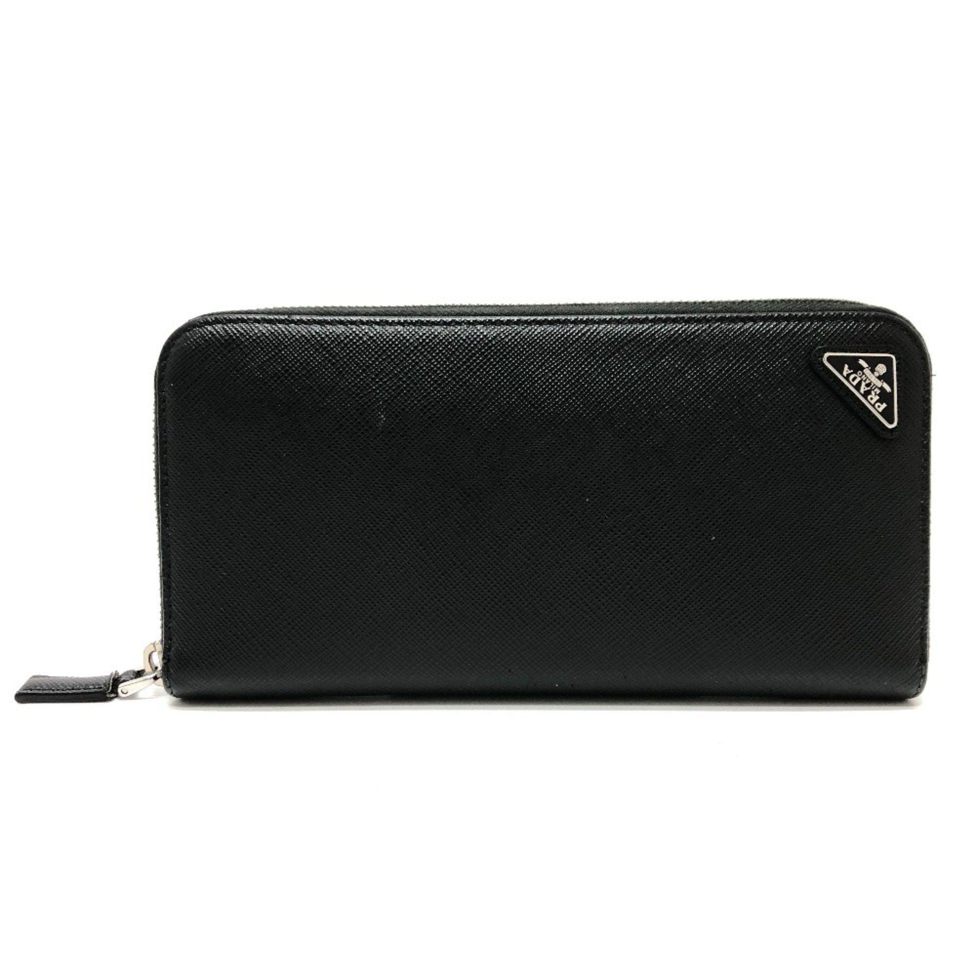 PRADA 2ML506 Triangle logo Long wallet Long Wallet Black SilverHardware