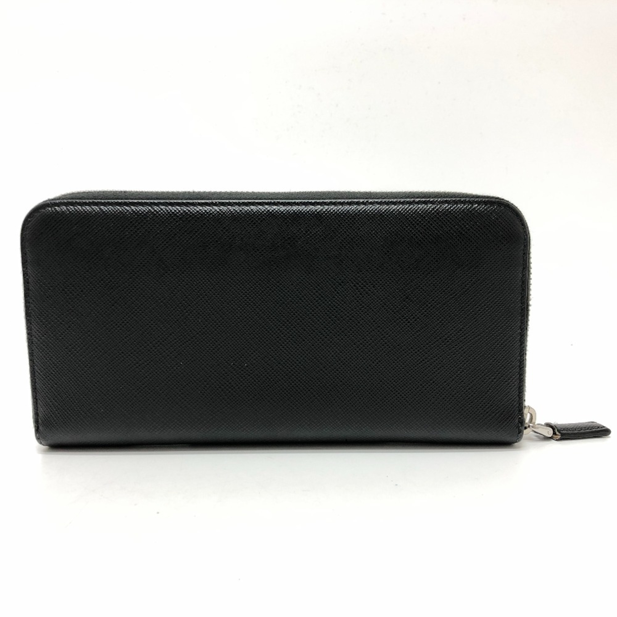 PRADA 2ML506 Triangle logo Long wallet Long Wallet Black SilverHardware