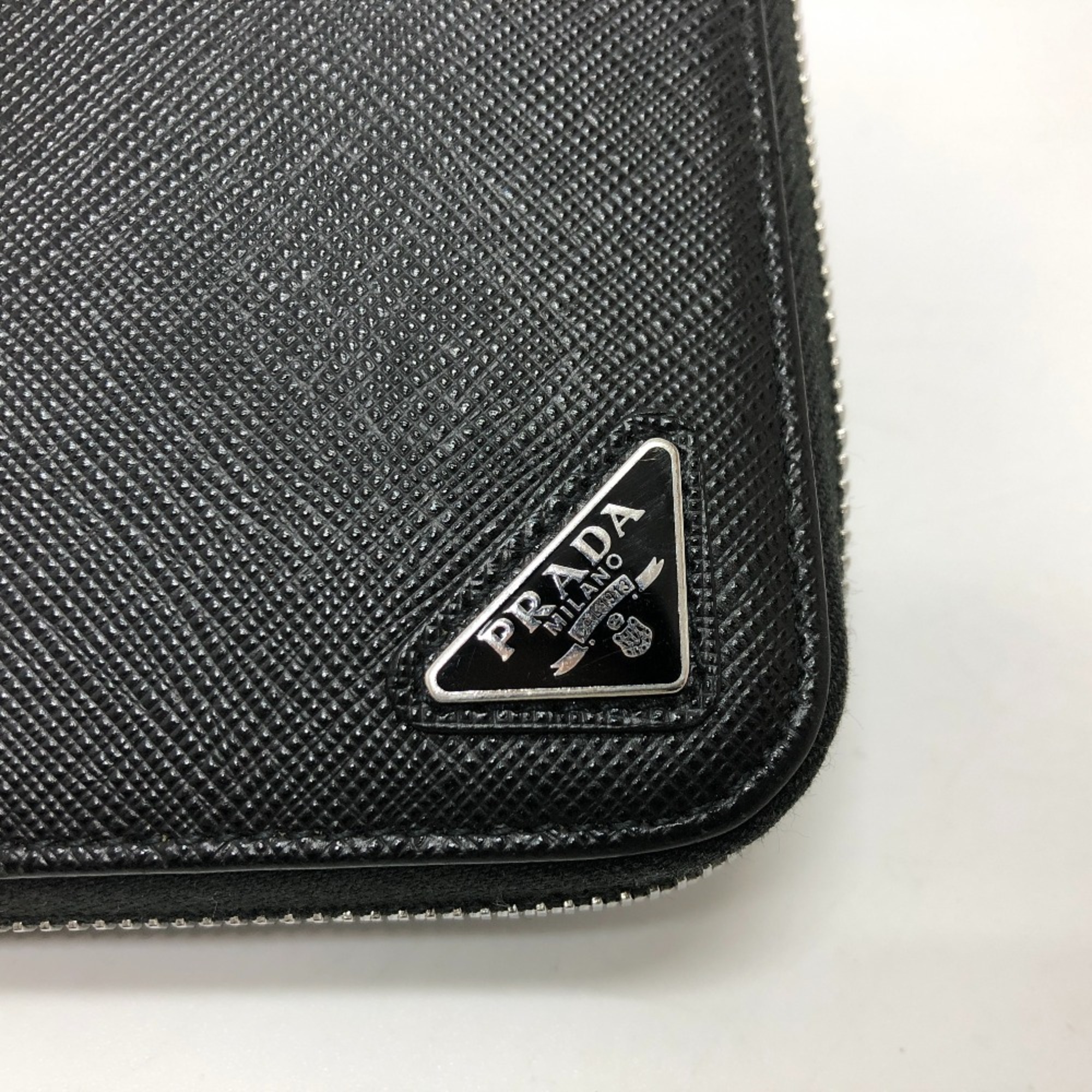 PRADA 2ML506 Triangle logo Long wallet Long Wallet Black SilverHardware