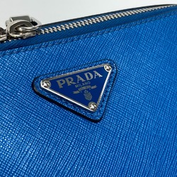 PRADA triangle logo triangle logo plate Bag Backpack blue