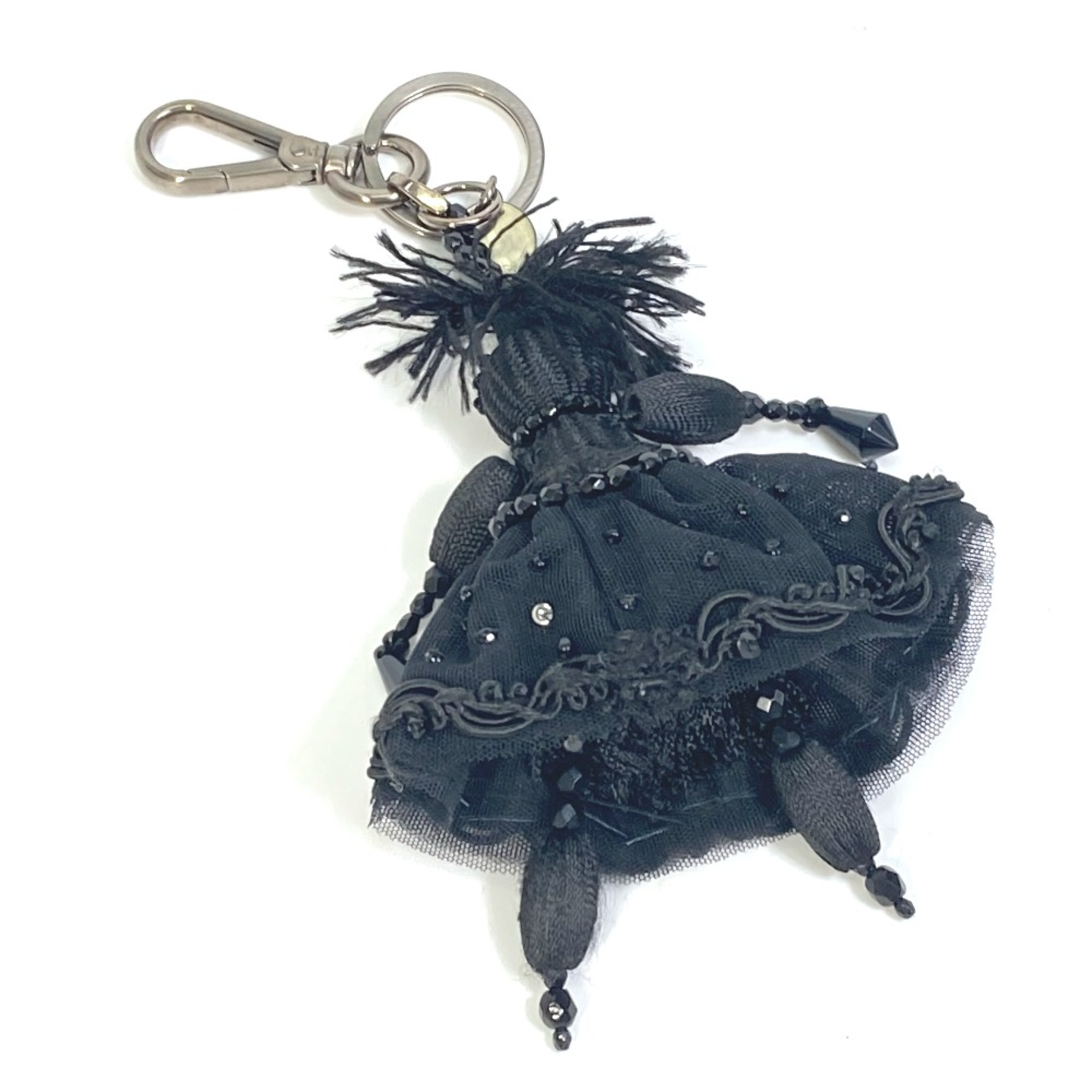 PRADA 1AR605 Dress Doll Beaded Lace MILLY Millie Bag Bag Charm Key Holder Black