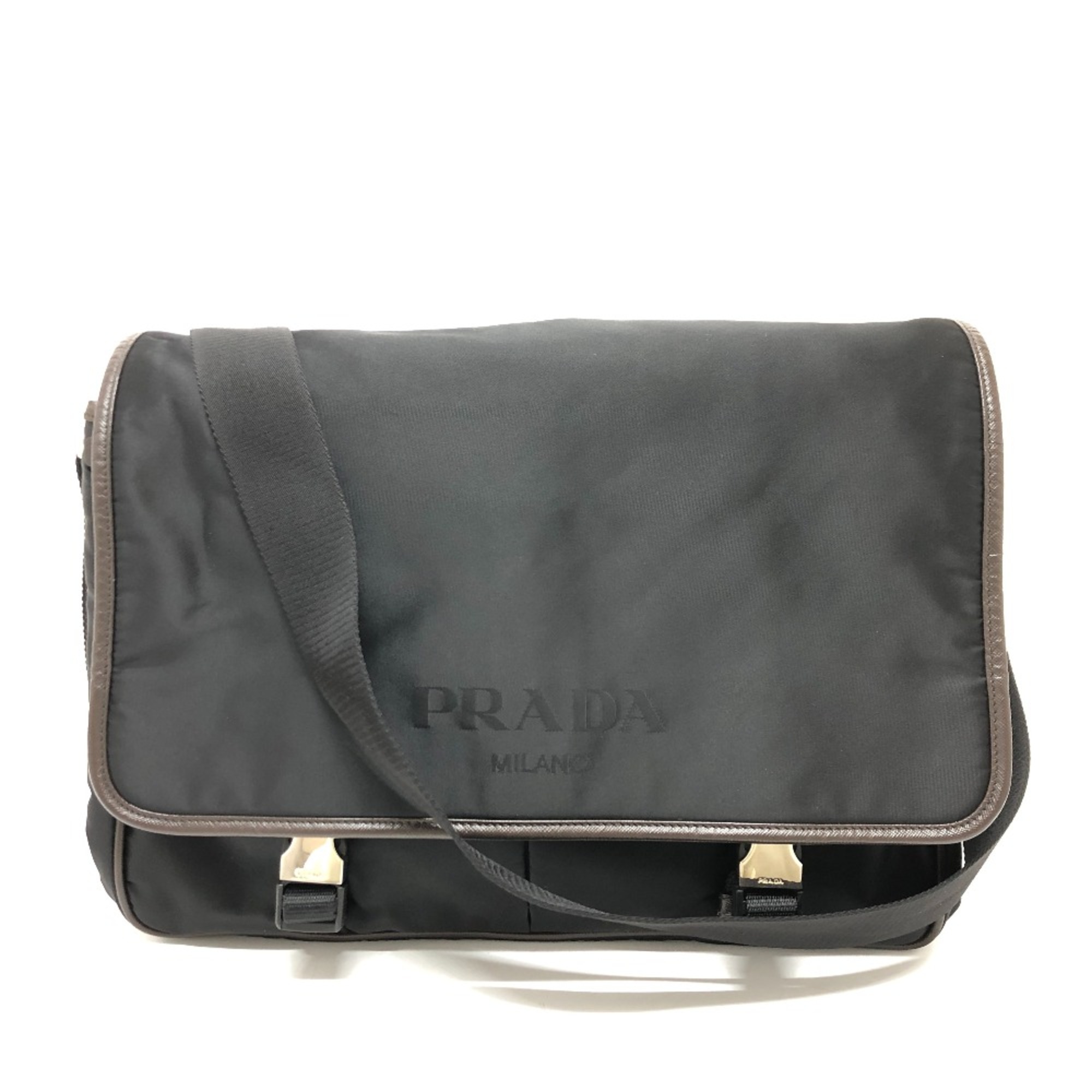 PRADA VA0793 Bag Crossbody bag Shoulder Bag Black Brown/SilverHardware