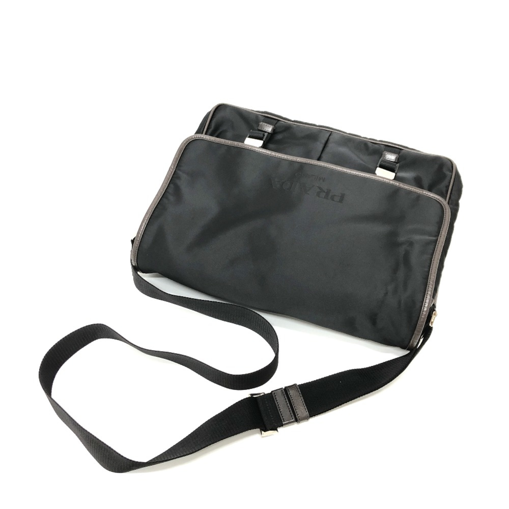 PRADA VA0793 Bag Crossbody bag Shoulder Bag Black Brown/SilverHardware