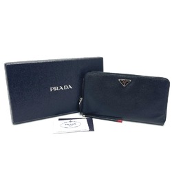 PRADA 1M1188 Triangular logo Long wallet Long Wallet Black