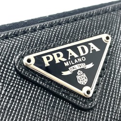 PRADA 1M1188 Triangular logo Long wallet Long Wallet Black