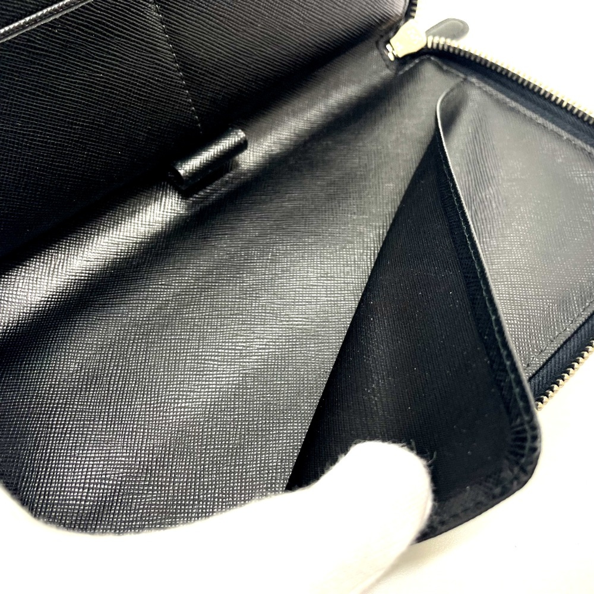 PRADA 1M1188 Triangular logo Long wallet Long Wallet Black