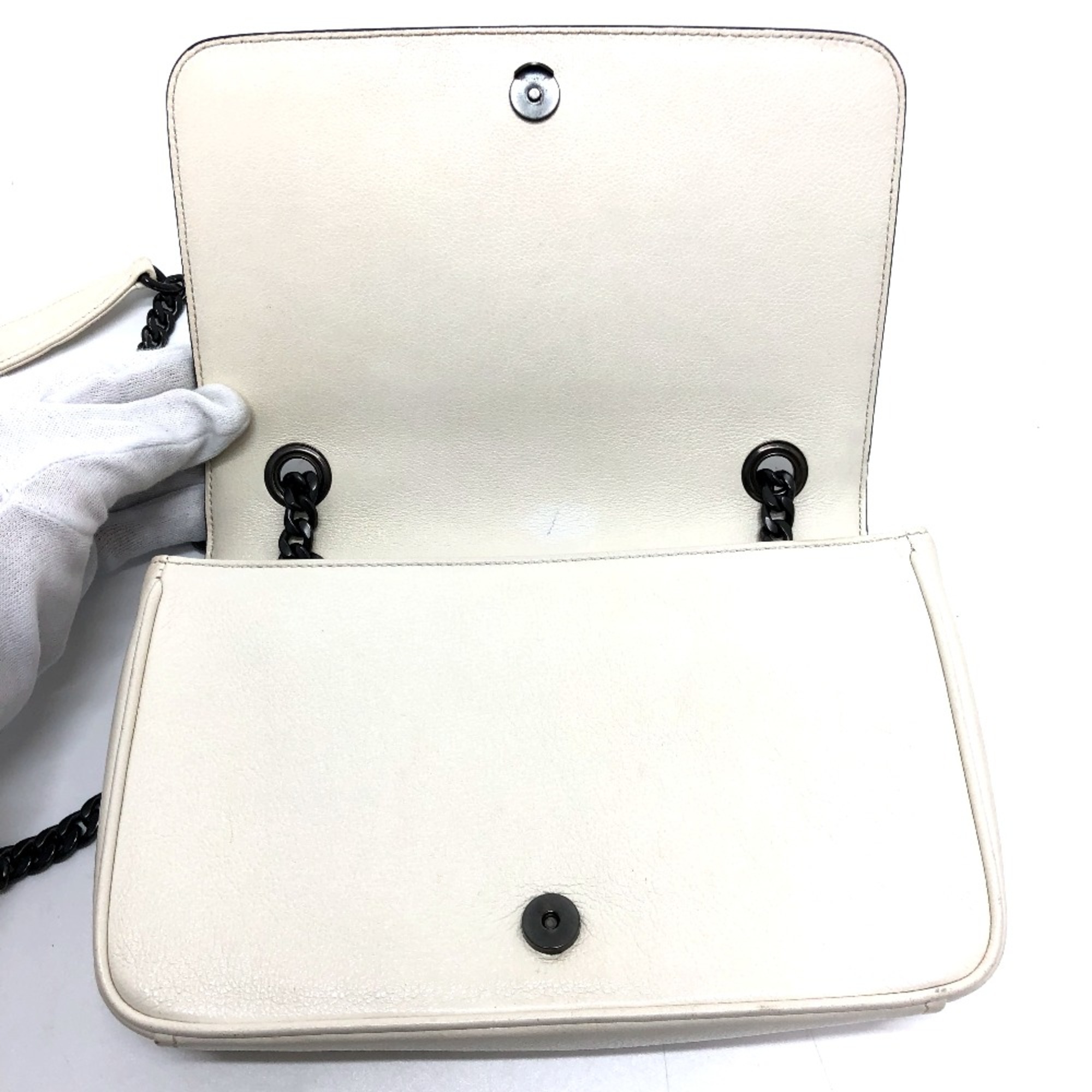 PRADA 1BD147 Logo studs Bag 2WAY Shoulder Bag White