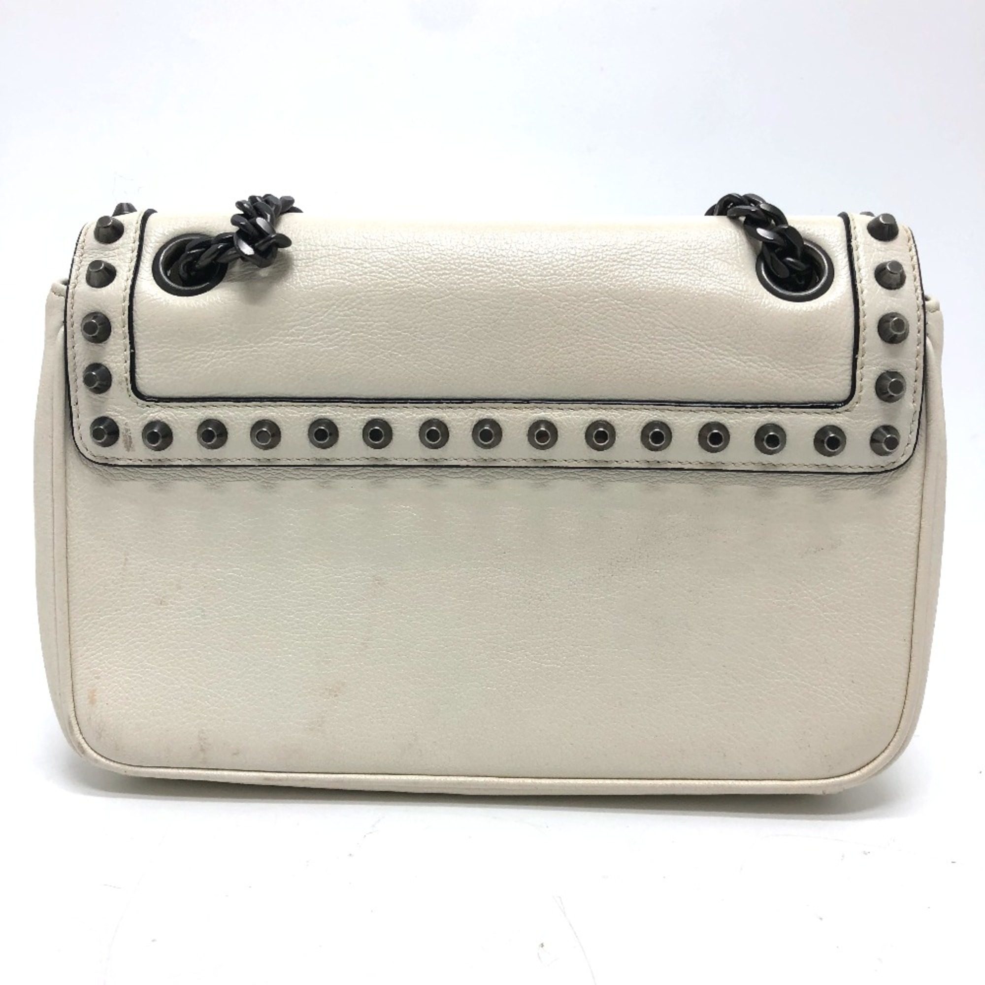 PRADA 1BD147 Logo studs Bag 2WAY Shoulder Bag White