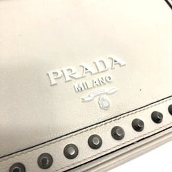 PRADA 1BD147 Logo studs Bag 2WAY Shoulder Bag White