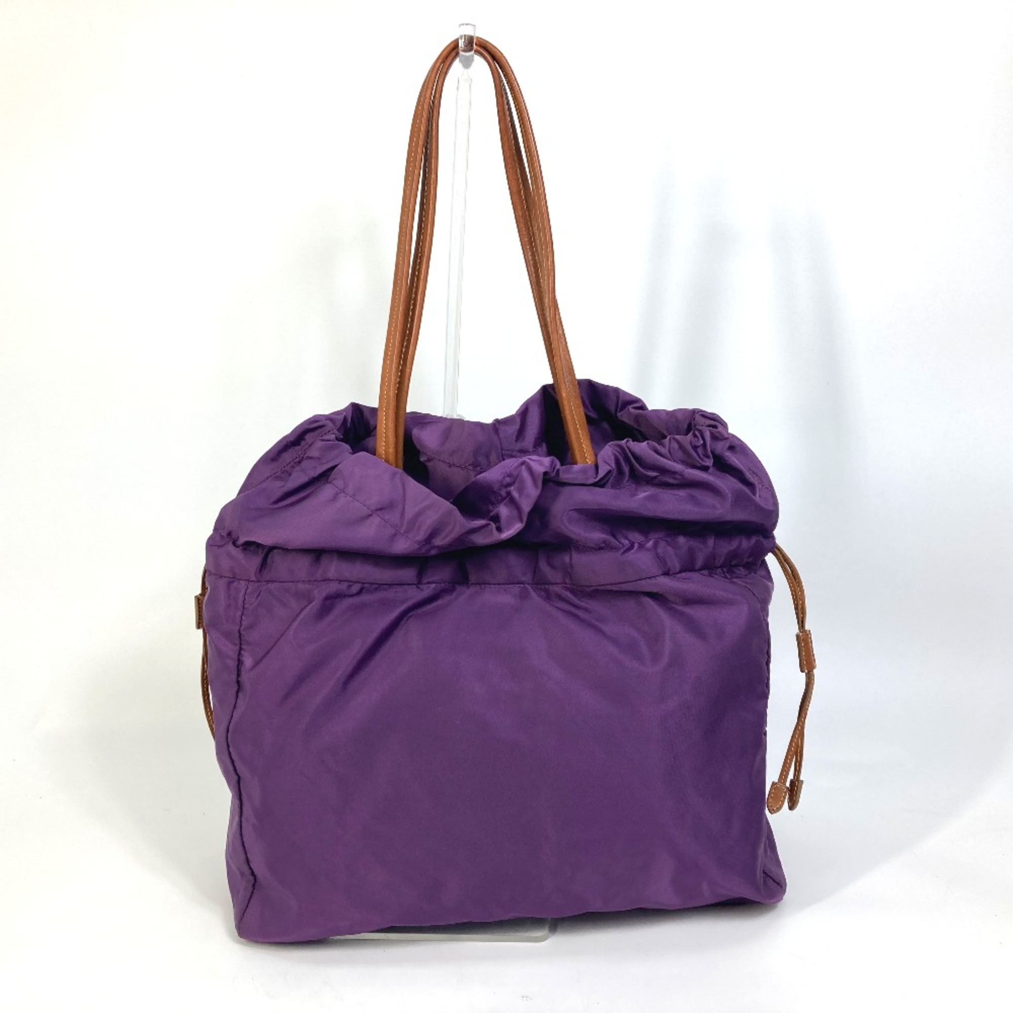 PRADA BN1757 logo bag drawstring Tote Bag purple