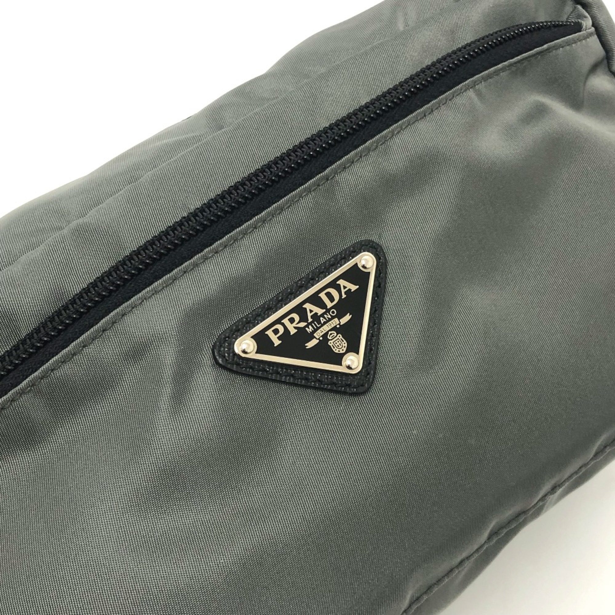 PRADA 2NA029 Triangle logo Pouch gray