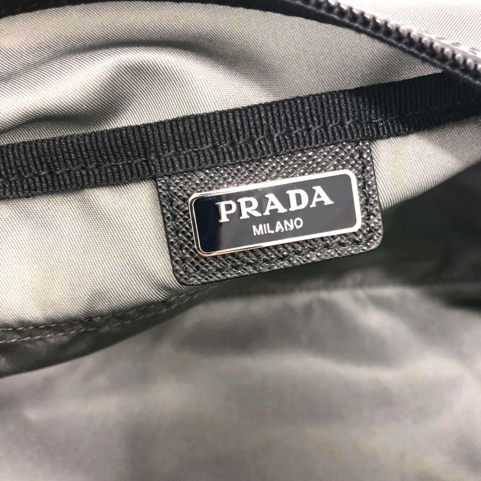 PRADA 2NA029 Triangle logo Pouch gray