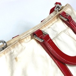 PRADA Shoulder bag Tote Bag Hand Bag Bag 2WAY Bicolor Hand Bag White x Red