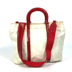 PRADA Shoulder bag Tote Bag Hand Bag Bag 2WAY Bicolor Hand Bag White x Red