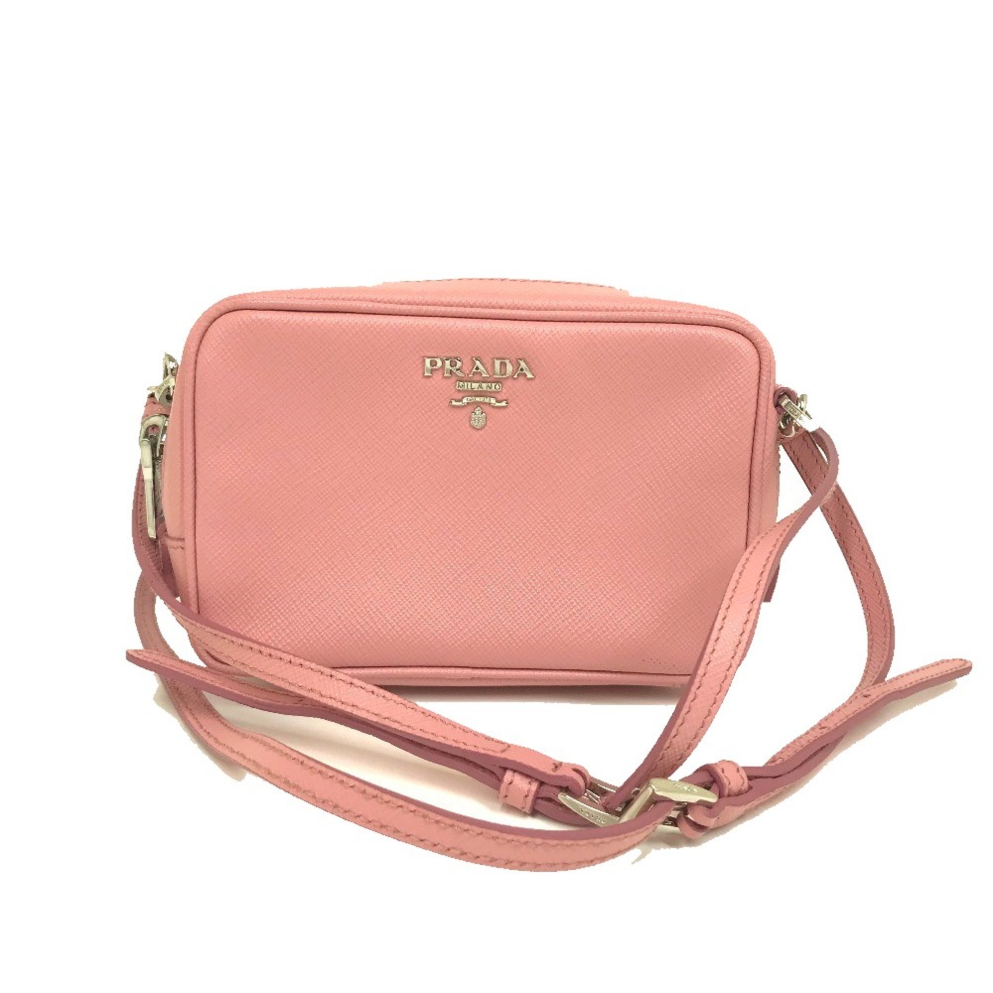 PRADA 1NF674 logo Bag Cluch Bag Shoulder Bag PETALO 1 pink