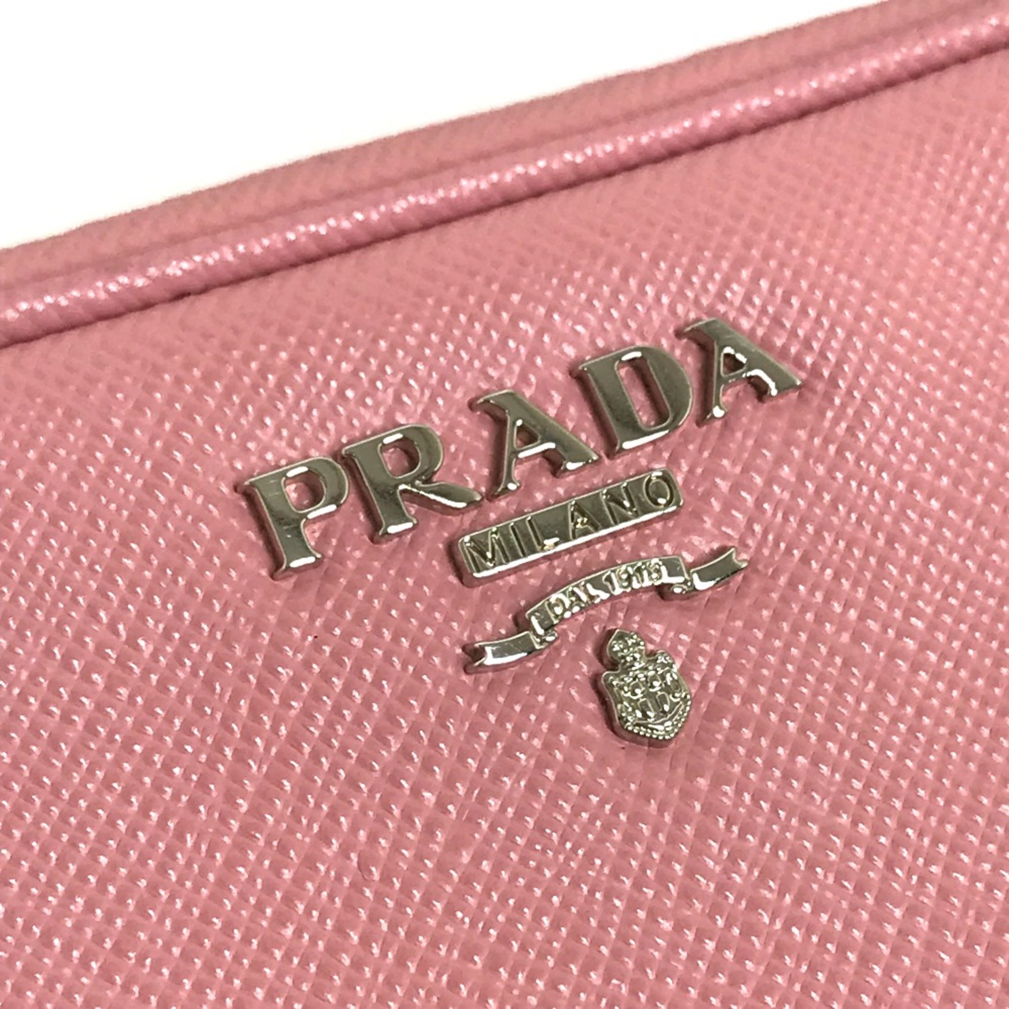 PRADA 1NF674 logo Bag Cluch Bag Shoulder Bag PETALO 1 pink