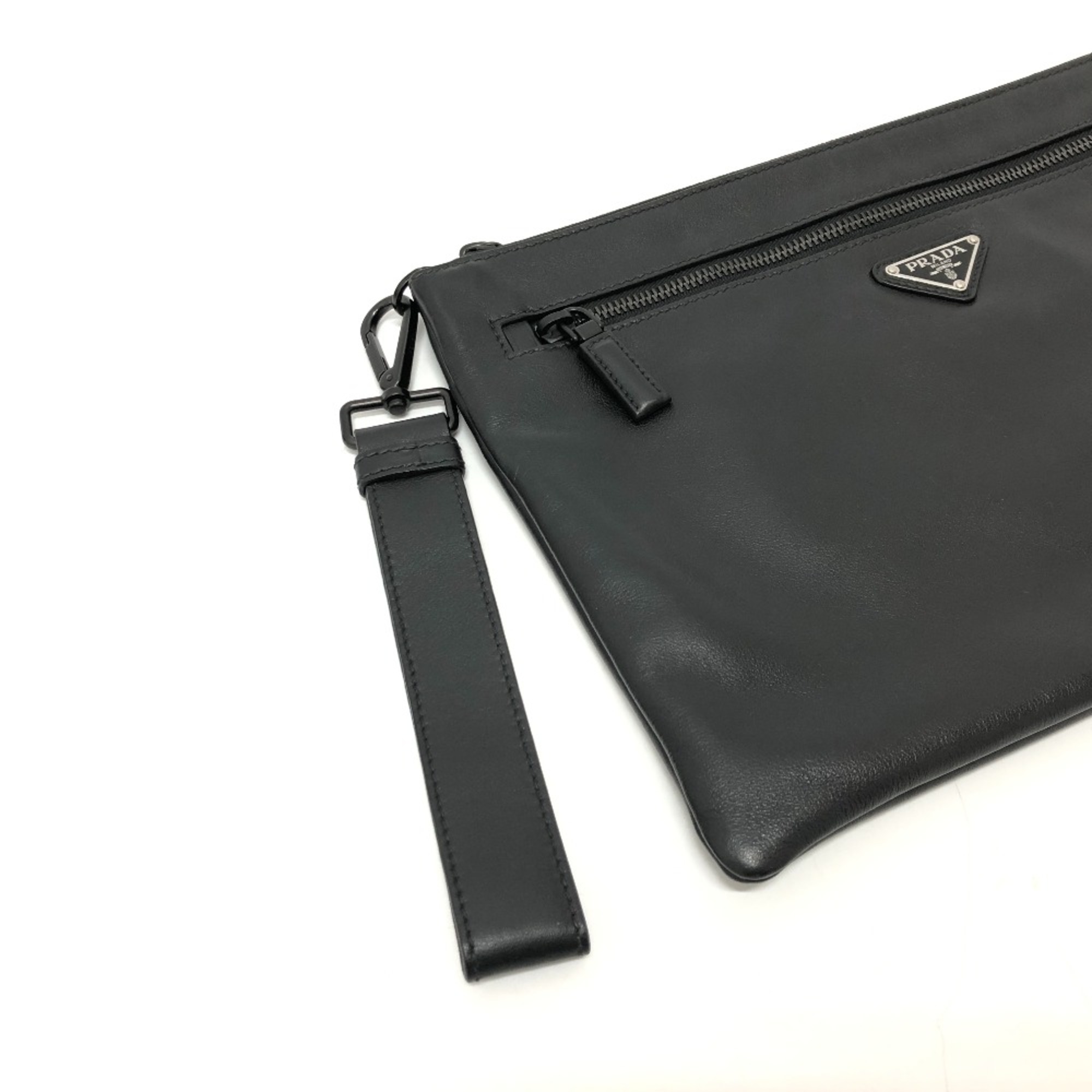 PRADA bag with strap Clutch bag Black SilverHardware