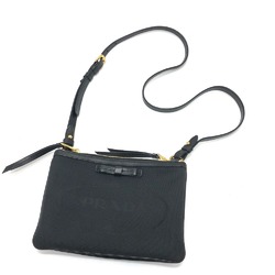 PRADA 1BH046 ribbon Bag Shoulder Bag Black GoldHardware