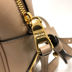 PRADA 1BH089 logo Fastener type Shoulder Bag Beige GoldHardware