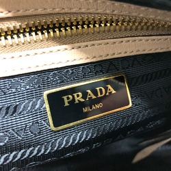 PRADA 1BH089 logo Fastener type Shoulder Bag Beige GoldHardware