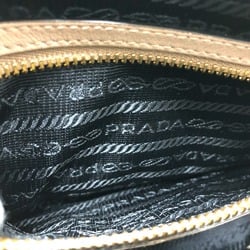 PRADA 1BH089 logo Fastener type Shoulder Bag Beige GoldHardware