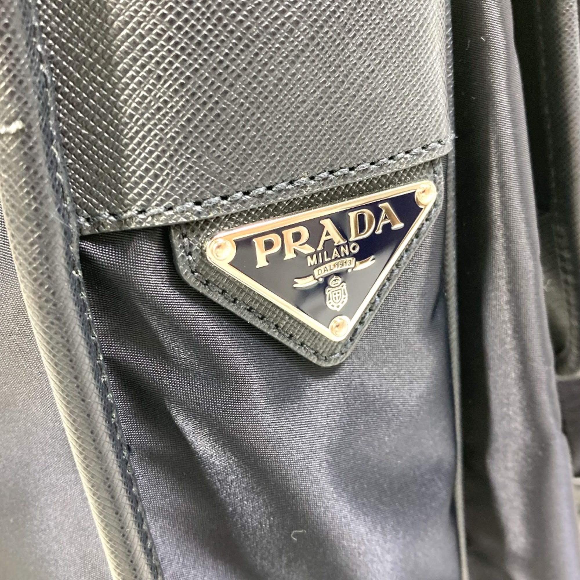 PRADA 2VD166 Triangle logo Bag Shoulder Bag Black