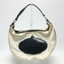 PRADA logo Bag Hand Bag Shoulder Bag White Metal fittingsGold