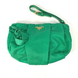 PRADA Cosmetics Pouch With strap Clutch bag Green