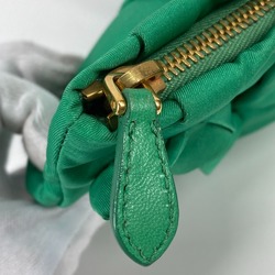 PRADA Cosmetics Pouch With strap Clutch bag Green