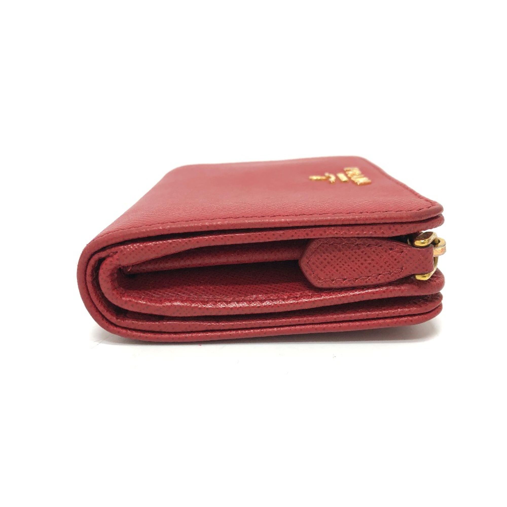 PRADA 1ML018 Folded wallet Red GoldHardware