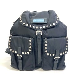 PRADA 1BZ811 logo backpack bag Backpack Black SilverHardware