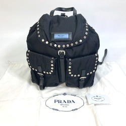 PRADA 1BZ811 logo backpack bag Backpack Black SilverHardware