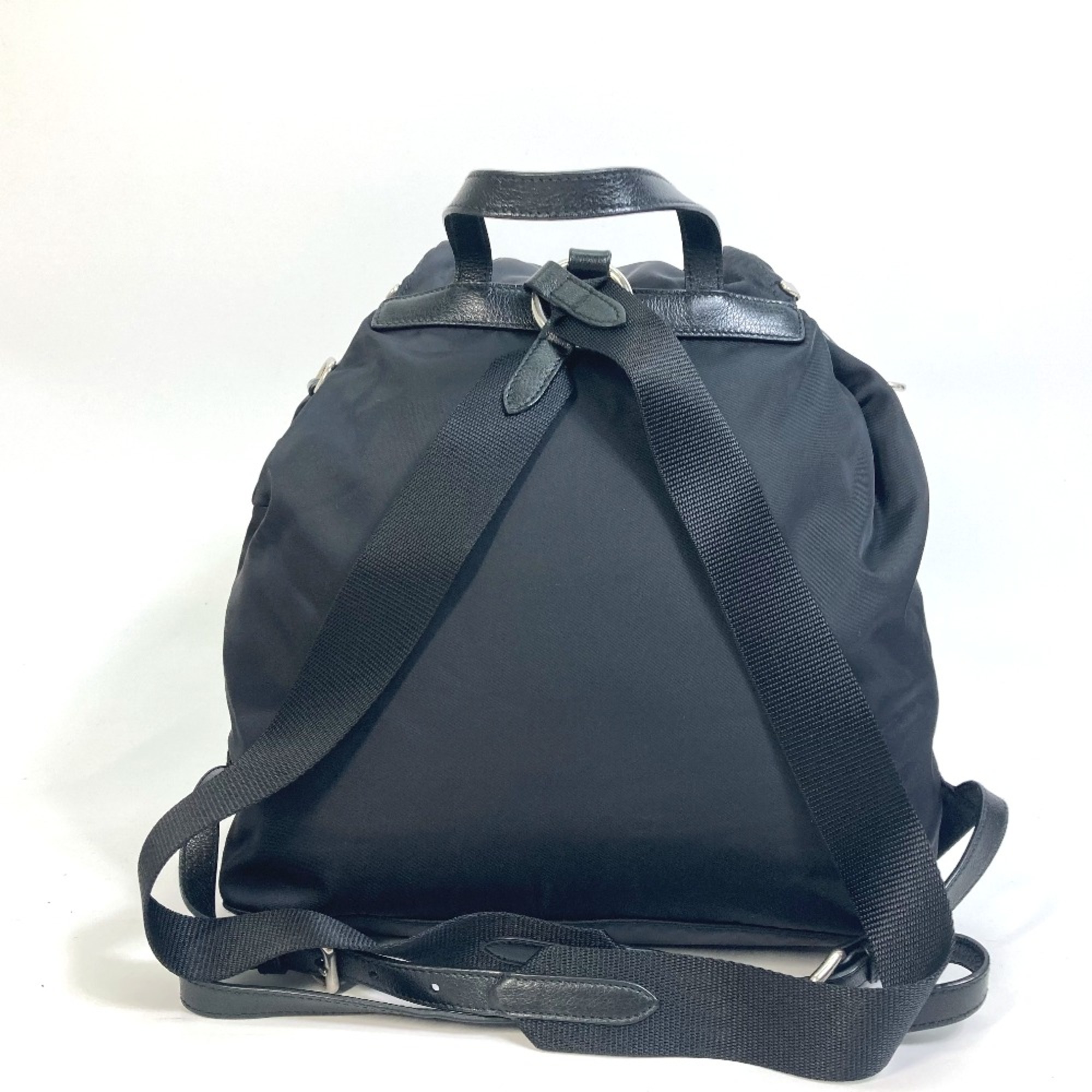 PRADA 1BZ811 logo backpack bag Backpack Black SilverHardware