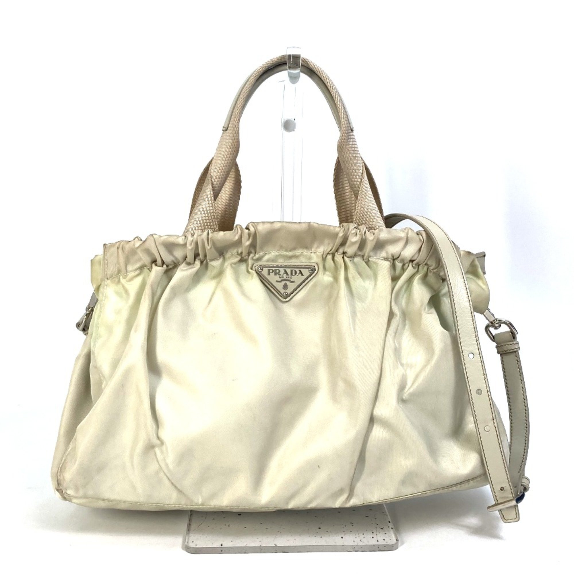 PRADA BN1631 Crossbody 2WAYShoulder Bag Hand Bag Light BeigeBased