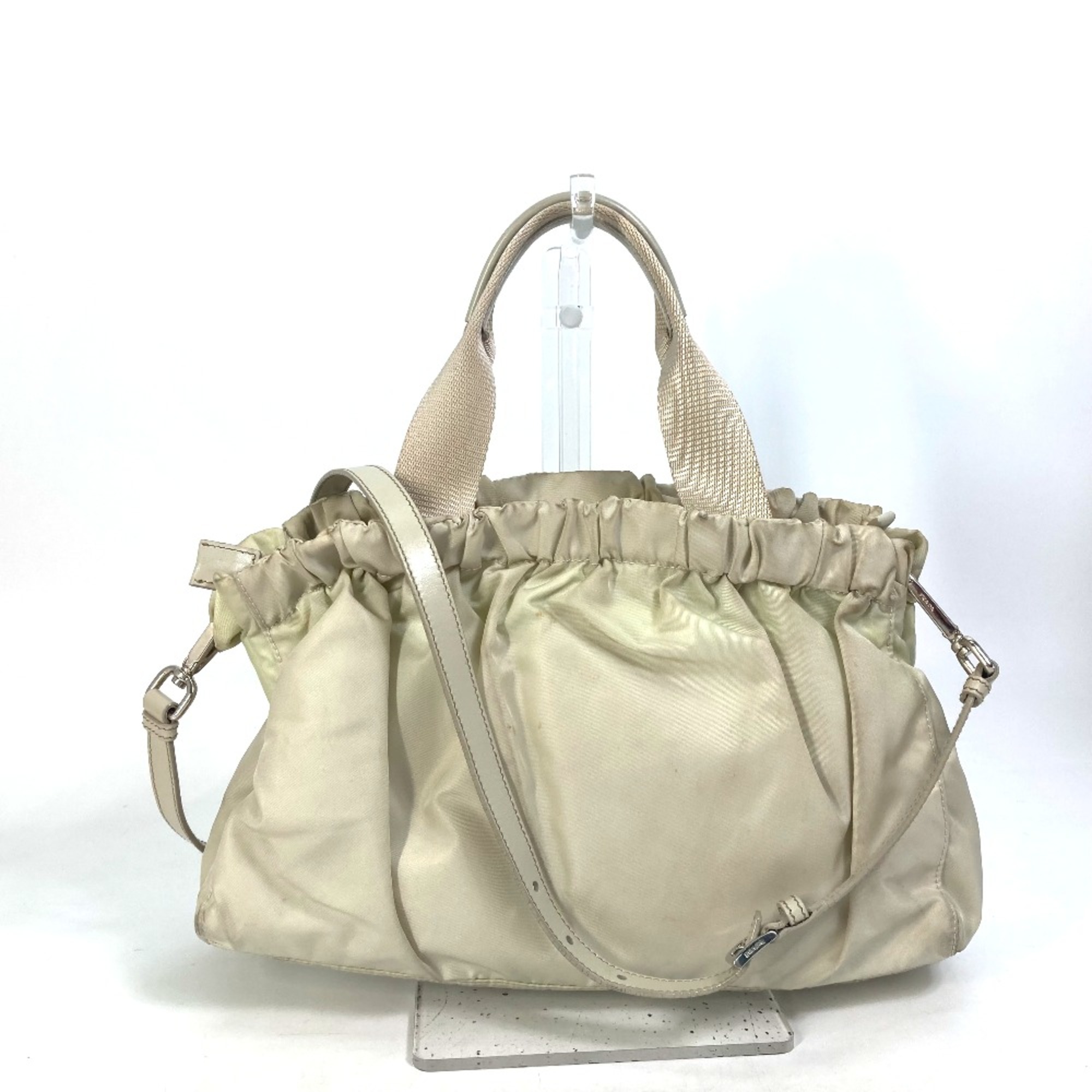 PRADA BN1631 Crossbody 2WAYShoulder Bag Hand Bag Light BeigeBased