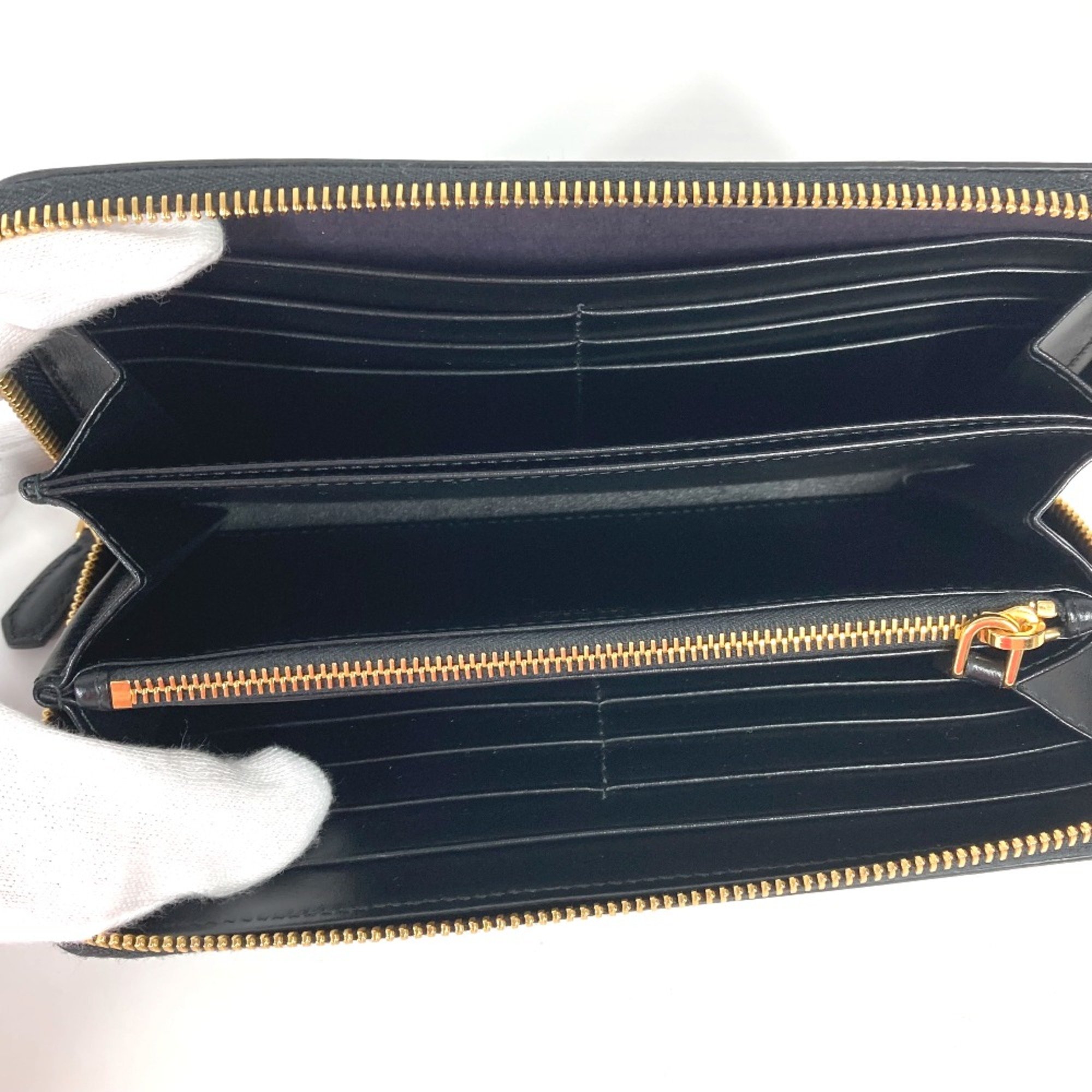 PRADA 1ML506 Long wallet Zip Around Long Wallet Black