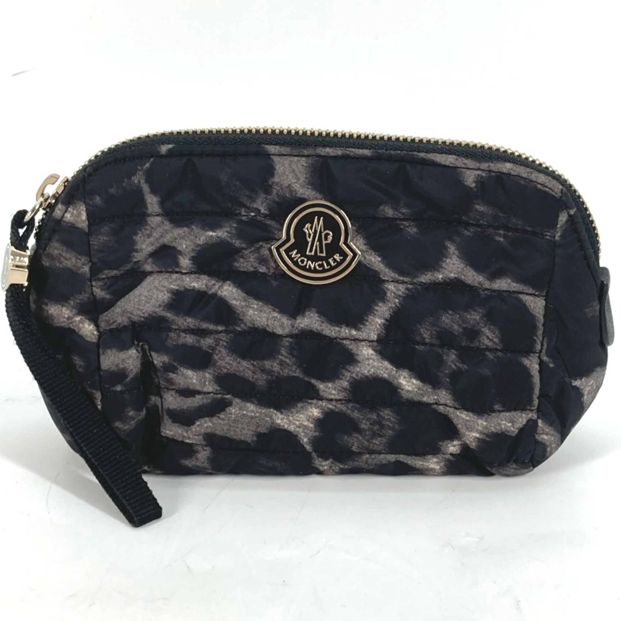 Moncler leopard leopard leopard Metal Tag Makeup Pouch Cosmetics Pouch Pouch Black