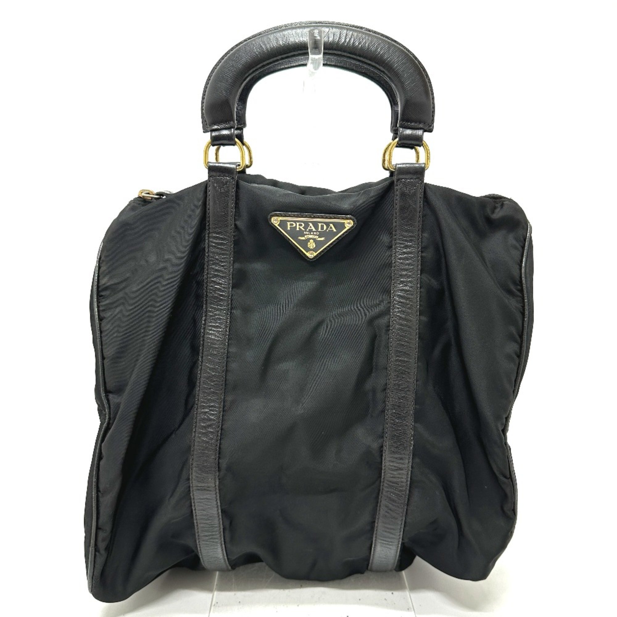 PRADA Triangle logo Hand Bag Black