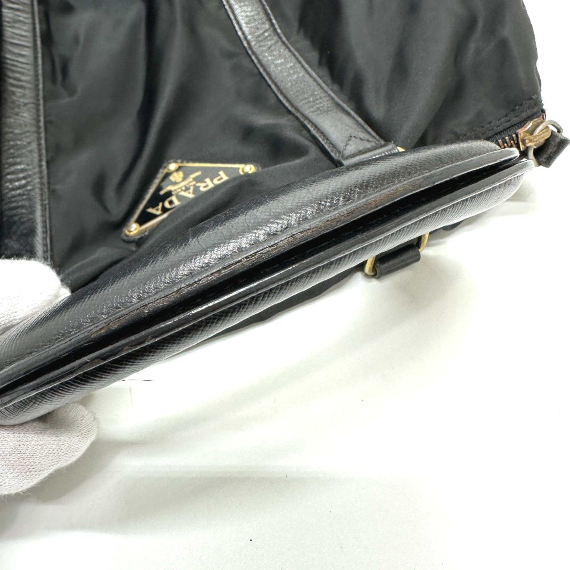 PRADA Triangle logo Hand Bag Black