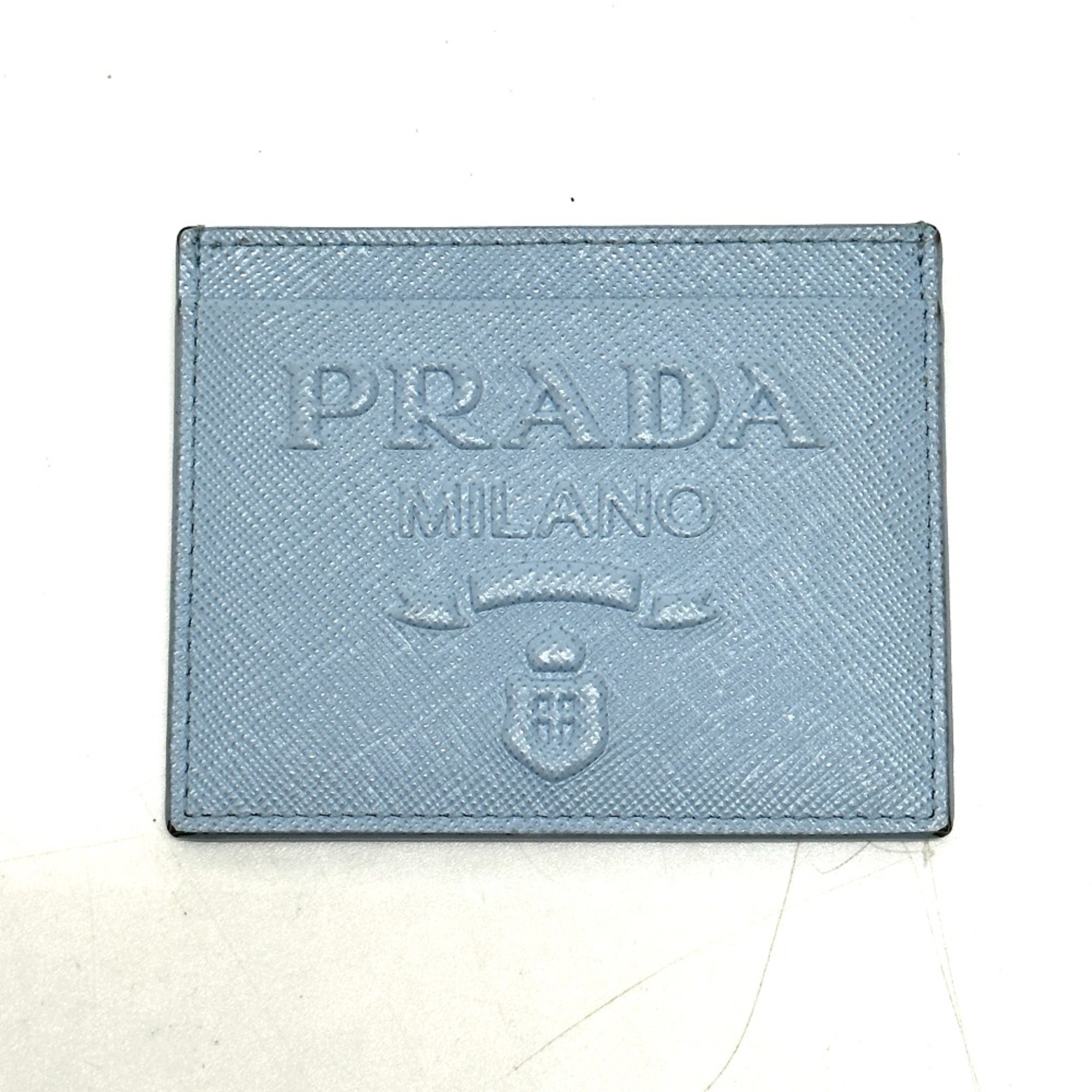 PRADA 1MC025 Pass Case Card Case Card Case Light blue