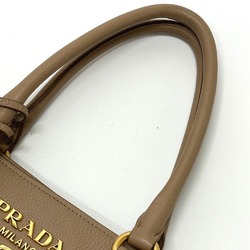 PRADA 1BA058 logo 2WAY Shoulder Bag Hand Bag Beige