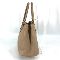 PRADA 1BA058 logo 2WAY Shoulder Bag Hand Bag Beige