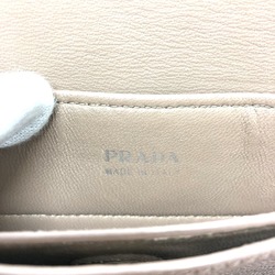 PRADA BT955X logo/shoulder Bag Shoulder Bag Beige SilverHardware